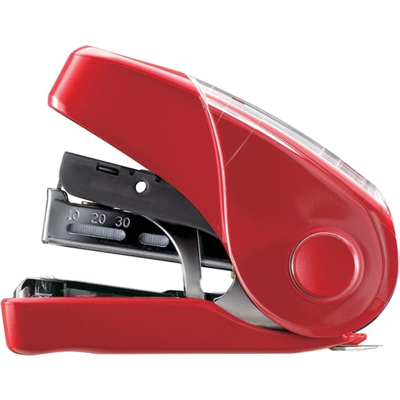 Perforadora engrapadora MAX HD-10FL3 roja mini con cierre plano