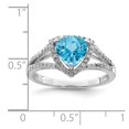 thumbnail image 2 of Sterling Silver Rhodium Diam. & Light Swiss Blue Topaz Ring - Size 7, 2 of 2