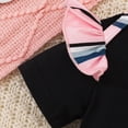 thumbnail image 6 of NIEWTR Toddler Baby Girl Summer Clothes Summer Outfits Newborn Romper Ruffle Sleeve Infant Flower Shorts with Bow Headband Set 0-18 Months（Z1-Black,0-3 Months), 6 of 7