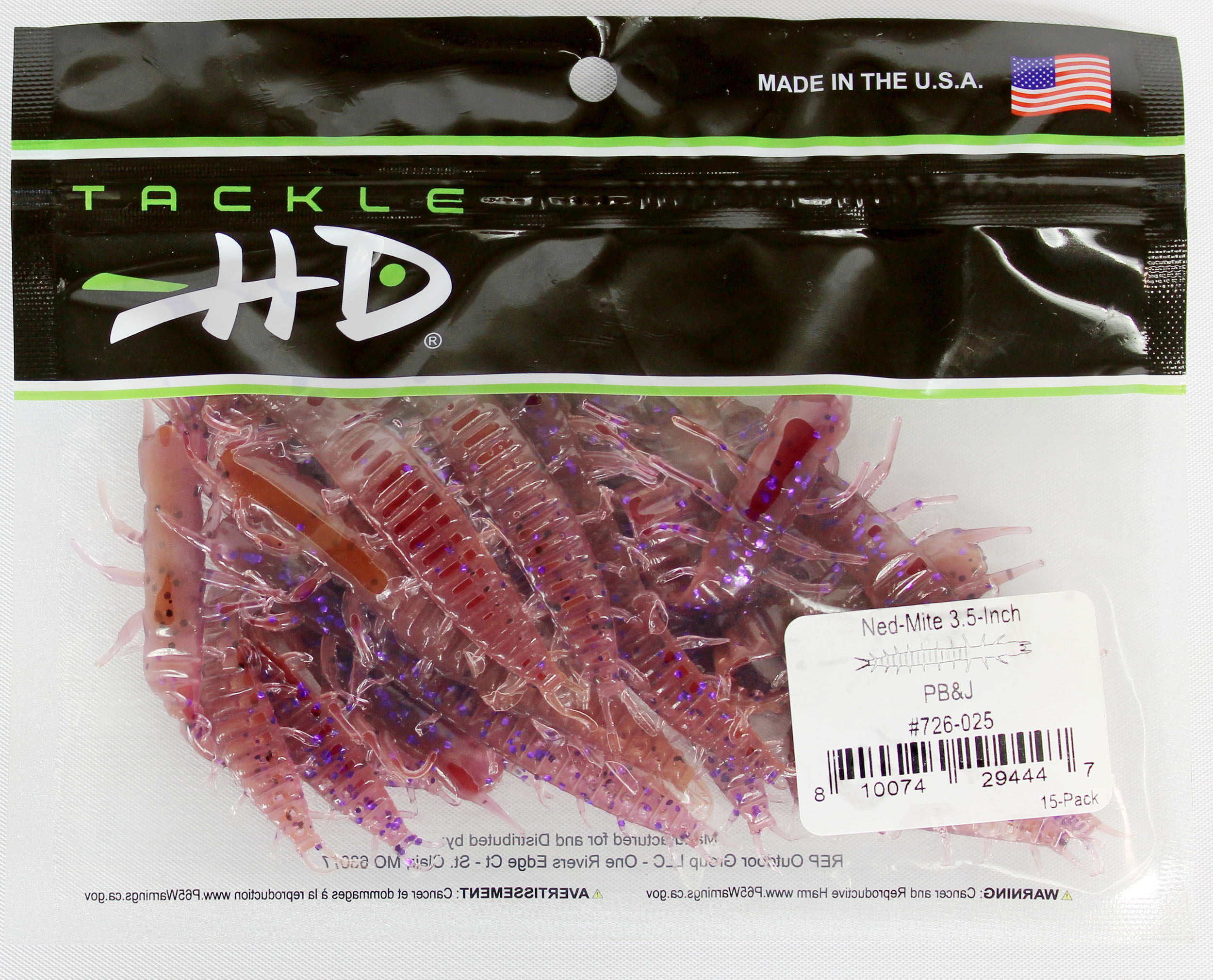Tackle HD 15-Pack, Ned-Mite Soft Bait Fishing Lure, 3.5-inch