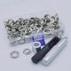 thumbnail image 2 of Kit de herramientas con ojales Kit de ojales de metal de 12 mm Kit de 100 ojales Kit de ojales para reparación de carpas de lona de lona Plata, 2 of 4