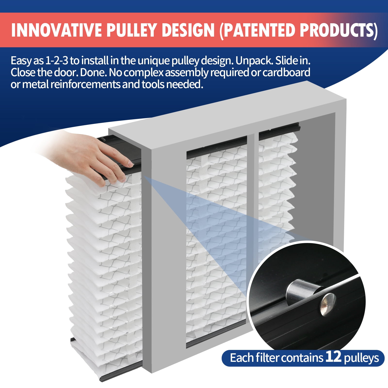 2 Pack 113 Replacement Filter,MERV 13 16x20x4,Compatible with AprilAire Whole House Air Purifiers 1110