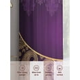 thumbnail image 6 of Purple Boho Floral Sheer Curtains 45 Inch Length 2 Panels Set Window Treatments, Vintage Ethnic Tribal Abstract Art Rod Pocket Semi Curtains for Living Room/Bedroom/Kitchen Décor, 104"W x 45"L, 6 of 7