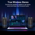 thumbnail image 3 of Portable Wireless Bluetooth Speaker, 20W HD Stereo Sound, Bluetooth 5.4, 15H Playtime, IPX7 Waterproof, LED Lights, TWS Pairing, Built-in Mic, Ideal for Outdoor, Party, Home, Beach & Gift (Black), 3 of 8