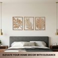 thumbnail image 2 of Modern Wooden Wall Sculptures - Set Of 3 Home Decor Accent Large Art For Living Room  Bedroom Office Easytallation (oak Tree Leaves), 2 of 8