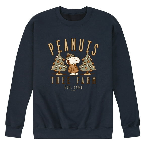 Peanuts - Peanuts Tree Farm  - Men's Long Sleeve Crew Fleece Sweatshirt
