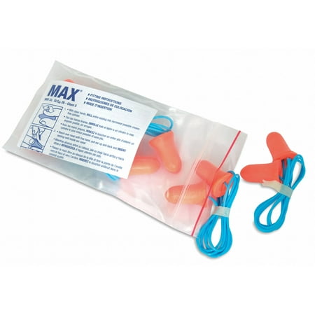 Ao Safety Corded Ear Plugs - HONEYWELL HOWARD LEIGHT Ear Plugs,Disposable,33dB,Coral,PK5 MAX-5-30