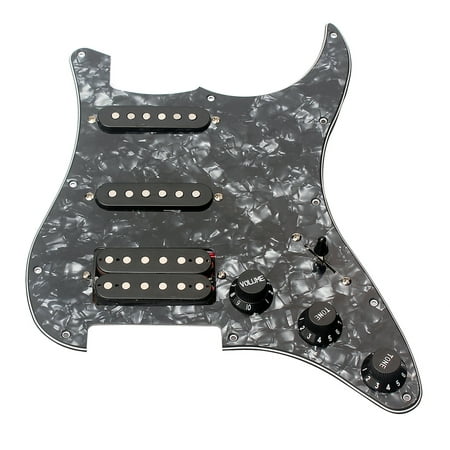 3-ply SSH Loaded Prewired Humbucker Pickguard Pickups Set for Strat ST Electric Guitar Black (Best Strat Neck Pickup)