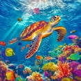 thumbnail image 1 of Puzle Bgraamiens con forma de tortuga marina nadando, 1000 piezas, 1 of 7