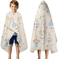 thumbnail image 3 of Minimalist Princess Pattern Hooded Bath Towel，50"x30" for Ages 3 To 12 Kids, Quick Dry Lightweight Soft Microfiber Hood Beach Towel Cover Up for Kids, 3 of 7