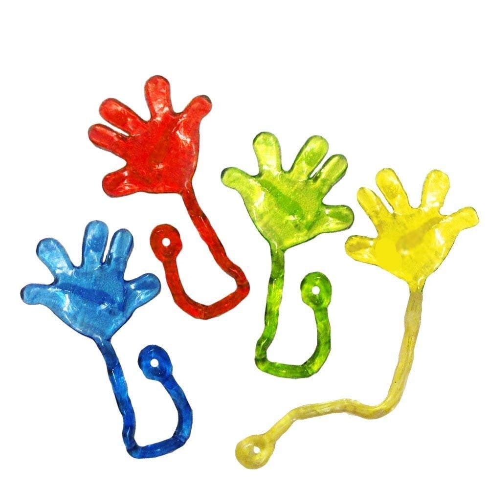 36 Pack Multicolor Vinyl Sticky Hands and Feet Novelty Toy Pack for