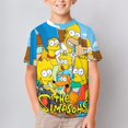 thumbnail image 2 of Simpsons Kid Shirts Unisex Casual Tops 3D Print Graphic Tees Short Sleeve T Shirts for Boys Girls 130CM, 2 of 8