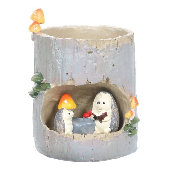 Office Tomfeel Tree Stump Succulent Flower Pot Cartoon Pastoral Style Animal Flowerpot Resin Pot Garden Micro-scape Potted Plant Office Desk Ornament Decorative Gift