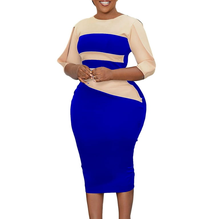 IROINNID Fall Dress for Women Semi Formal Evenning Party Sheath Dress Long Sleeved Commuting To Work Versatile 5/4 Sleeved Solid Color Matching Buttock Wrap Dress,Blue - Walmart.com IROINNID Fall Dress for Women Semi Formal Evenning Party Sheath Dress Long Sleeved Commuting To Work Versatile 5/4 Sleeved Solid Color Matching Buttock Wrap Dress,Blue - Walmart.com