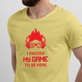 thumbnail image 2 of Greenyef Graphics I Paused My Game to Be Here Gamer Gift Funny Tee Men's T-Shirt Style-36 (Cornsilk & Red, Large), 2 of 6