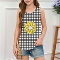 thumbnail image 3 of Cethrio Kids Girls Tank Tops, Summer Floral Printed Casual Holiday Sleeveless Tops Black Size 5-6T, 3 of 5