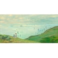 thumbnail image 2 of Monet, Claude 32x18 Black Ornate Wood Framed with Double Matting Museum Art Print Titled - Cliffs at Pourville, 2 of 4