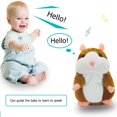 thumbnail image 4 of Lindo hámster parlante de peluche animal de peluche muñeca juguetes de registro de sonido (marrón) Likrtyny juguetes de los niños, 4 of 7