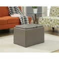 thumbnail image 2 of Convenience Concepts Designs4Comfort Pouf de Rangement d'Appoint en Similicuir Gris, 2 of 3