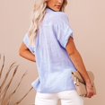 thumbnail image 5 of Mashaouyo Womens Short Sleeve Casual Button Down Shirts Summer Soft Fashion Cotton Blouses Tops with Pocket, 5 of 9