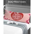 thumbnail image 4 of Valentine's Day Body Pillow Case Cover - Microfiber Bed Throw Pillow Covers, Watercolor Heart Love Modern Boho Decorative Lumbar Pillow Cover with Envelope Closure for Sofa/Travel 20"x54", 4 of 6