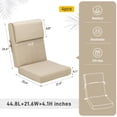 thumbnail image 4 of Aoodor 4-Piece Outdoor Chair Cushions 45 x 22 x 4 Inch Patio Furniture Seat Cushion - Brown, 4 of 10