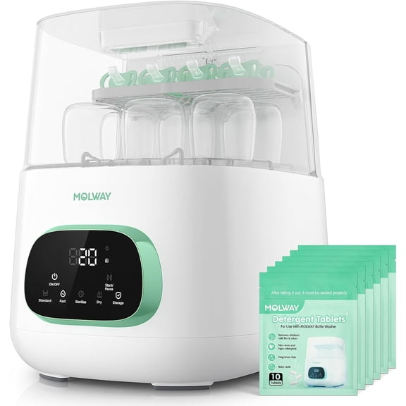 4-in-1 Auto Baby Bottle Washer – All-in-One Cleaner, Sterilizer and Dryer Double Layer Large Capacity