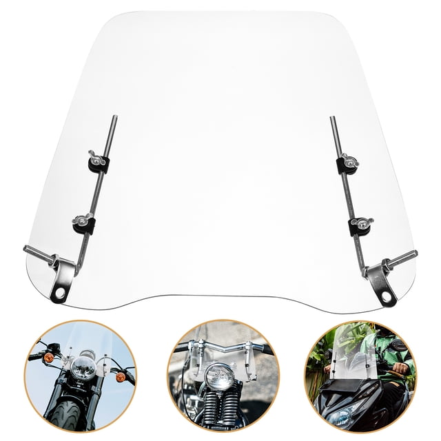 unbranded Durable Transparent Motorcycle Windshield Rainproof Replacement for Motorbike Use