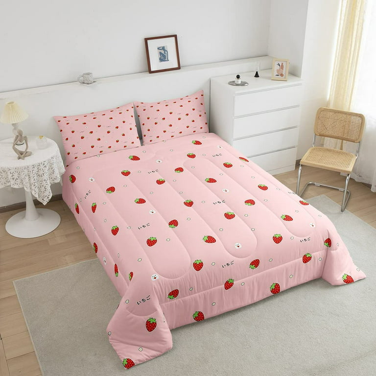 Pink Floral Bedding Set Collection with Bed Sheet – Kawaiies