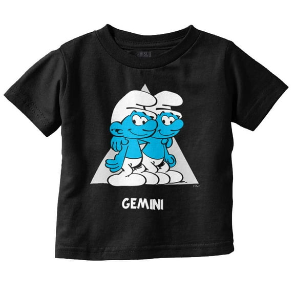 The Smurfs Gemini Twins Zodiac Sign Toddler Boy Girl T Shirt Infant Toddler Brisco Brands 6M