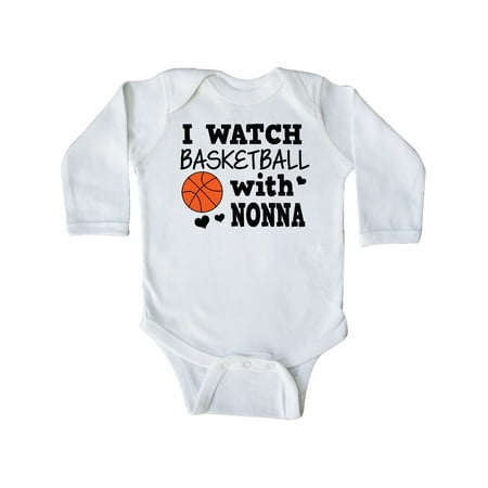 

Inktastic I Watch Basketball with Nonna Gift Baby Boy Long Sleeve Bodysuit