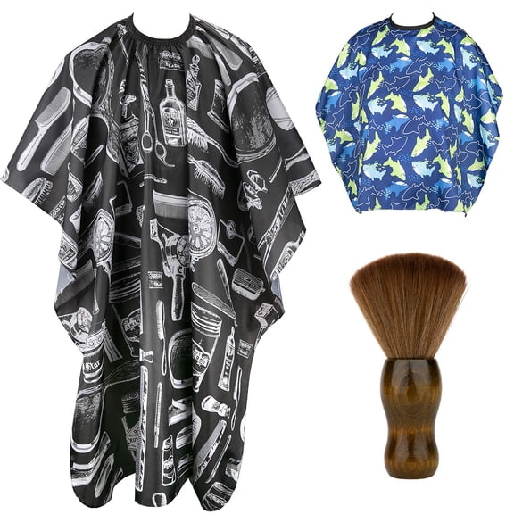 Hair Cutting Barber Cape 2 Pack Professional Haircut Salon Cape for Men Women with Neck Duster Brush