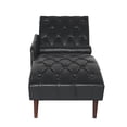 thumbnail image 3 of Classic Faux Leather Chaise Lounge, Button Tufted Leisure Couch Chair with Pillow for Living Room Bedroom, 3 of 14