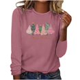 thumbnail image 4 of Birdeem Mode Femmes Décontracté Manches Longues Imprimé Col Rond T-Shirt Ample Blouse Tops, 4 of 12