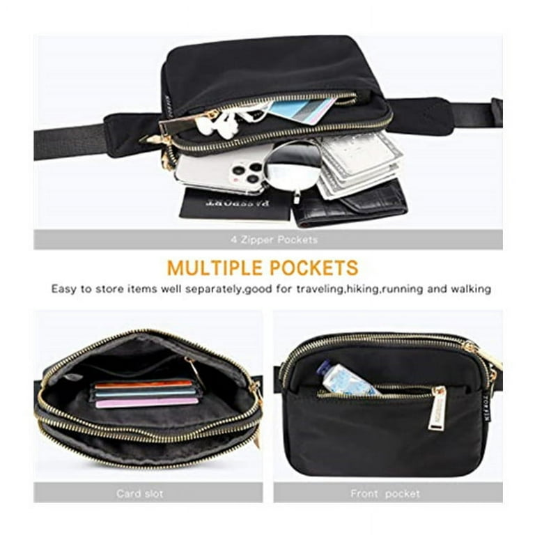 Fanny Packs for Women Men Fashion Waist Pack Bag Multi Pockets Large Capacity Hip Bum Bag for Travel Festival Cycling Running Hiking Pink