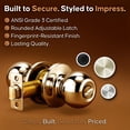 thumbnail image 4 of Copper Creek BK2030PB Ball Door Knob, Privacy Function, 1 Pack, Polished Brass, 4 of 7