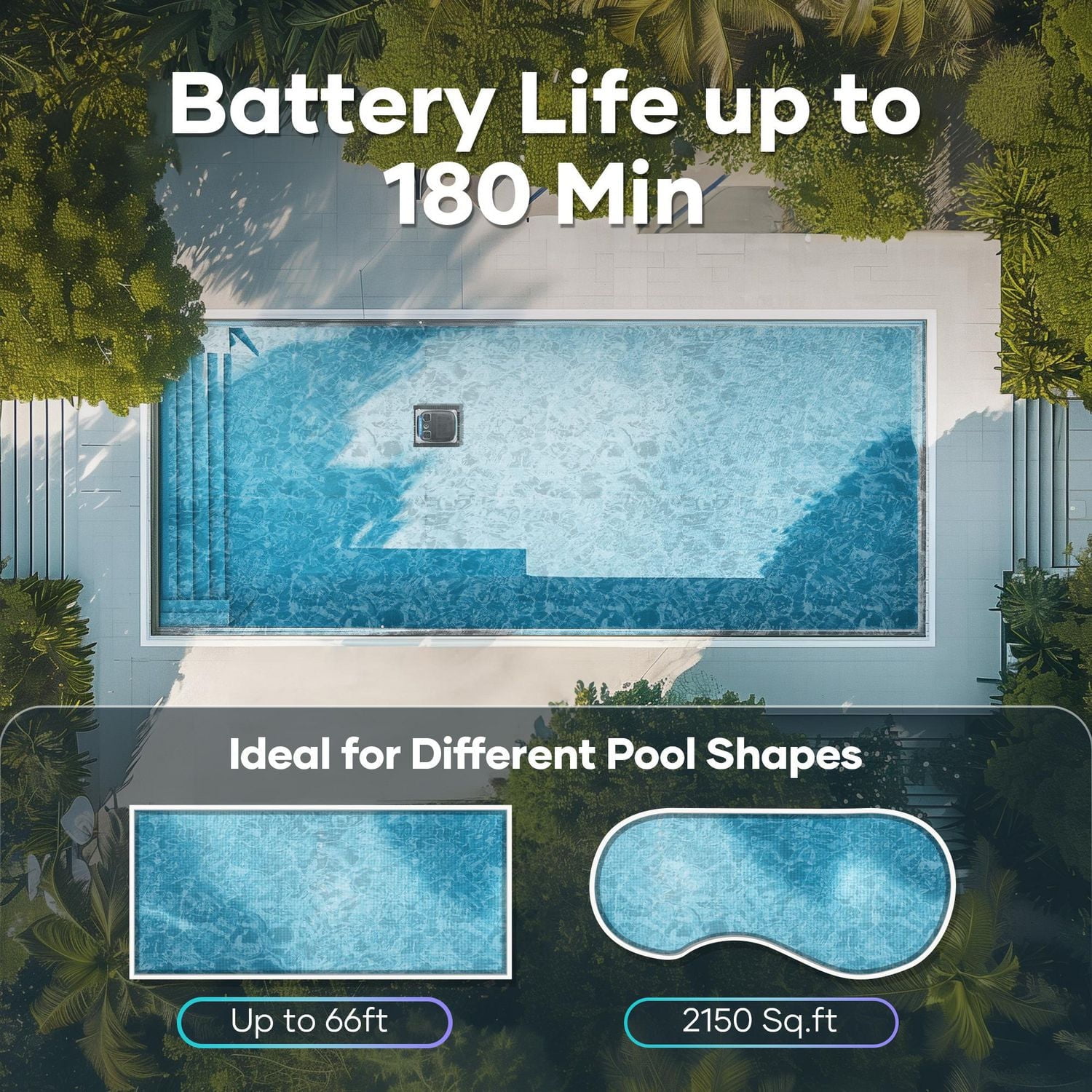 Aiper Scuba N1 Pro Robot nettoyeur de piscine sans fil pour piscines enterrées jusqu'à 2150m², aspirateur de piscine avec capteurs infrarouges