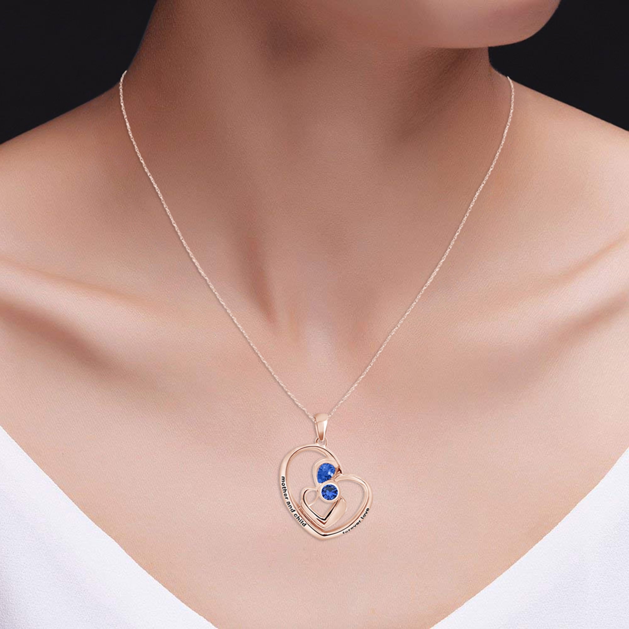 AFFY Mothers Day Jewelry Gifts Princess & Round White Cubic Zirconia W : AFFY 1⁄10 Ct Natural Diamond Heart Pendant Necklace in