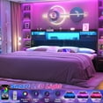 thumbnail image 3 of Aheaplus King Headboard with Drawer Storage and RGB LED Light, King Size Upholstered Headboard with Charging Station and Bookcase, for Bedroom/Dorm Room/Guest Room, Black, 3 of 7