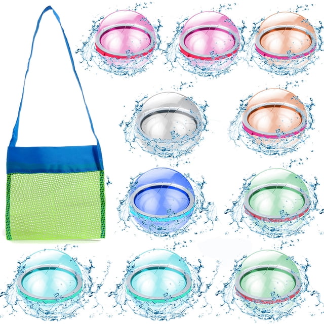 Txlixc10pcs Globos de Agua Reutilizables Globos de Llenado Fácil y Rápido Diversión para Niños Niñas Niños Fiesta Globos de Sellado Magnético de Silicona para Diversión de Verano al Aire Libre Txlixc Casual
