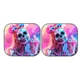 thumbnail image 4 of Picia Neon Skull With Milkshake 2 Piece Car Windshield Sun Shade Foldable | Foldable Sun Shield for Front Window Blocks UV Rays and Keeps Your Vehicle Cool-Large, 4 of 7