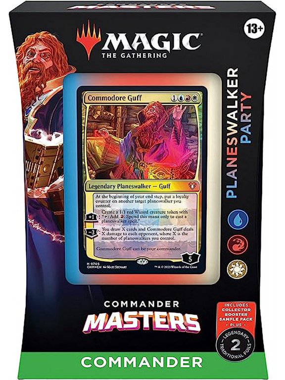 Collectible Magic The Gathering Commander Masters Commander Deck - Planeswalker Party (100-Card Deck, 2-Card Collector Booster Sample Pack + Accessories)