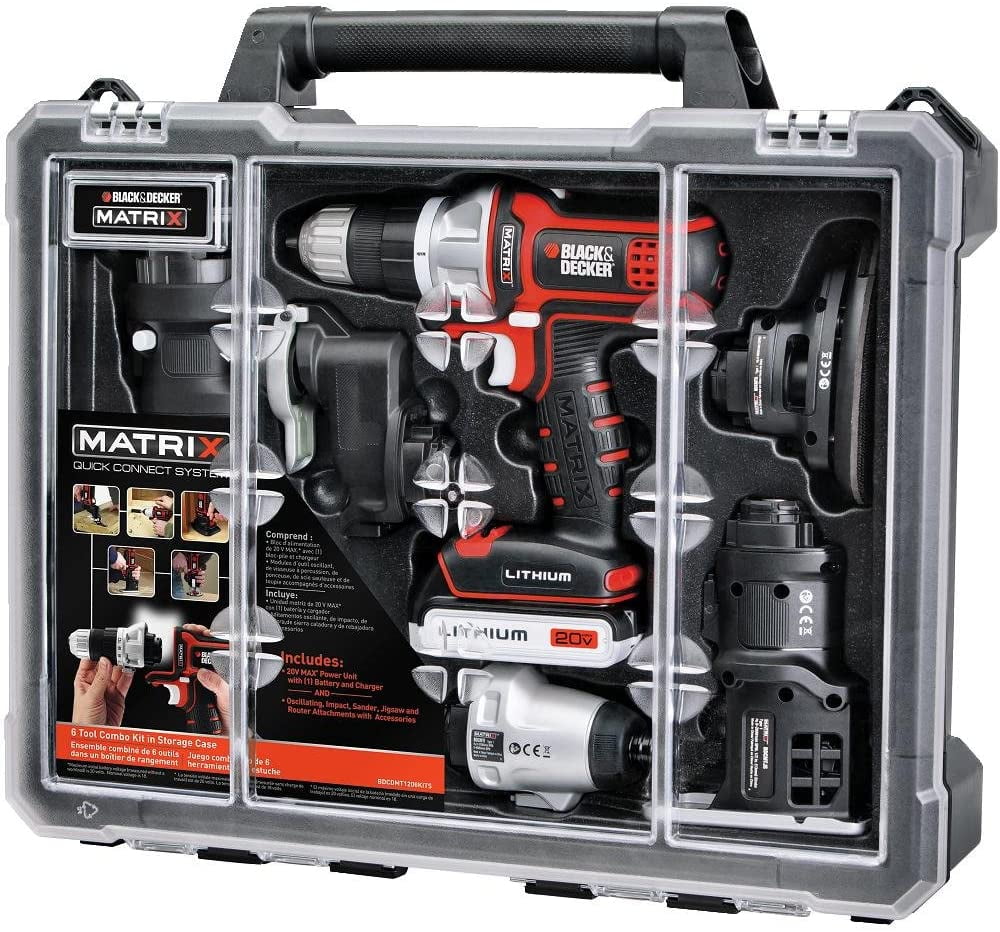 Black+Decker Cordless Drill 6-tool Combo Kit with Case