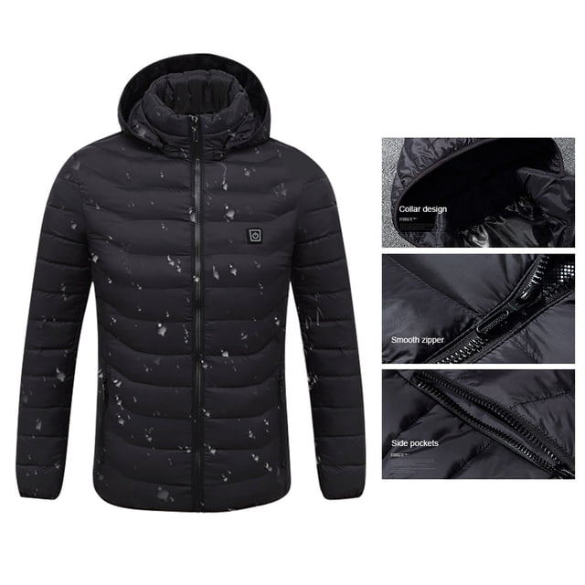 Chaqueta con calefacción eléctrica USB, abrigo deportivo al aire libre con calefacción de 8 zonas, abrigo de invierno para mujeres y hombres