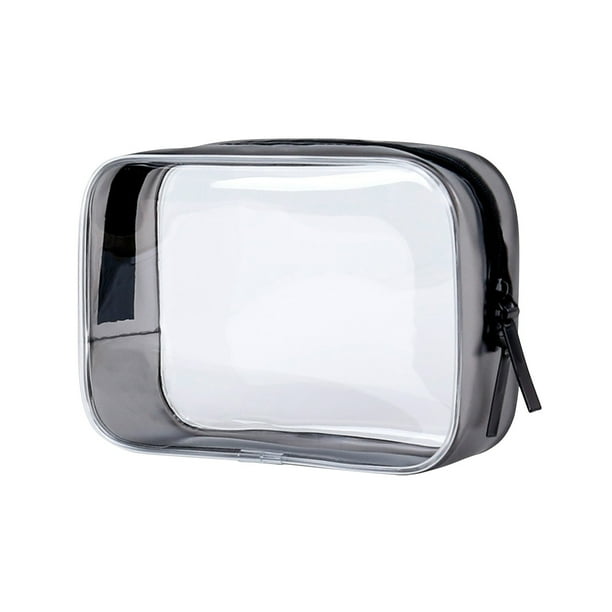 Bolsa de maquillaje, neceser, neceser grande para mujer, transparente, de gran capacidad, para viaje, neceser de plástico con cremallera.