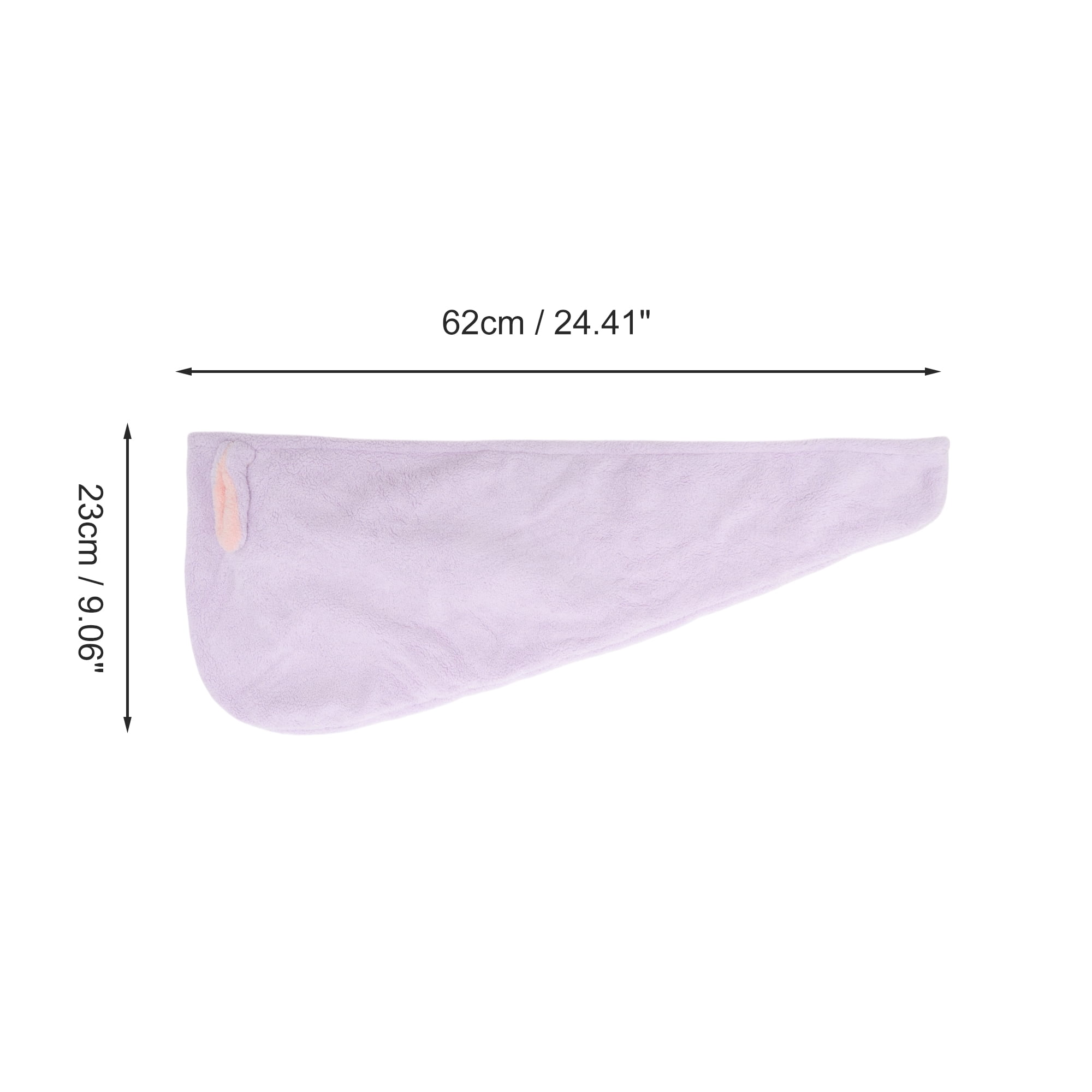 Unique Bargains 1pc Absorbent Cartoon Rabbit Ears-shaped Hair Towel 24.41"x 9.06" Purple