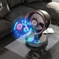 thumbnail image 6 of Small Desktop Fan, 3-speed Strong Airflow Quiet Fan, Timed Changeable-color Light Fan, USB-Powered, Adjustable Tilt, for Home Office Bedroom Library Study, 6 of 8