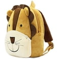 thumbnail image 2 of Mochila linda para niños pequeños, bolsa de viaje con dibujos de animales de felpa, minibolsa de viaje para niñas de 2 a 6 años (León), 2 of 5