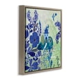 thumbnail image 2 of Stupell Industries Whimsical Blue Garden Floral Painting Brown Floater Framed Canvas Art Print Wall Art, 25 x 25, 2 of 8