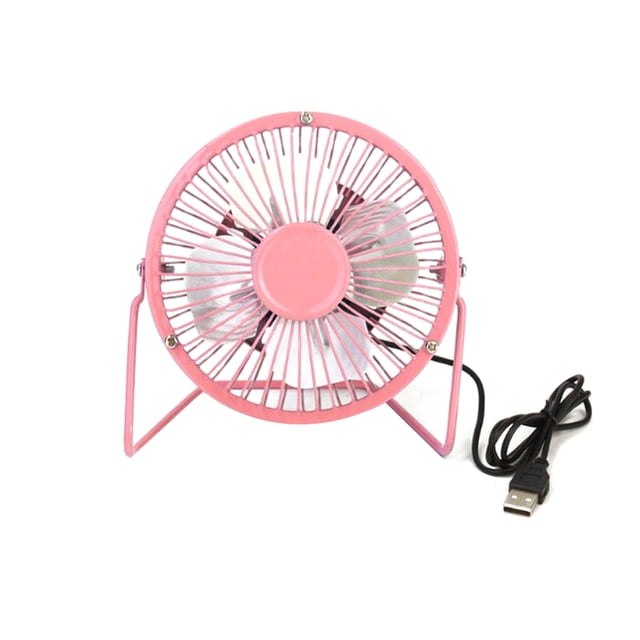 Mini ventilador de escritorio de oficina con ventilador alimentado por USB de 4 pulgadas de metal, viento potente para PC, portátil, portátil Methold JJ12521-01